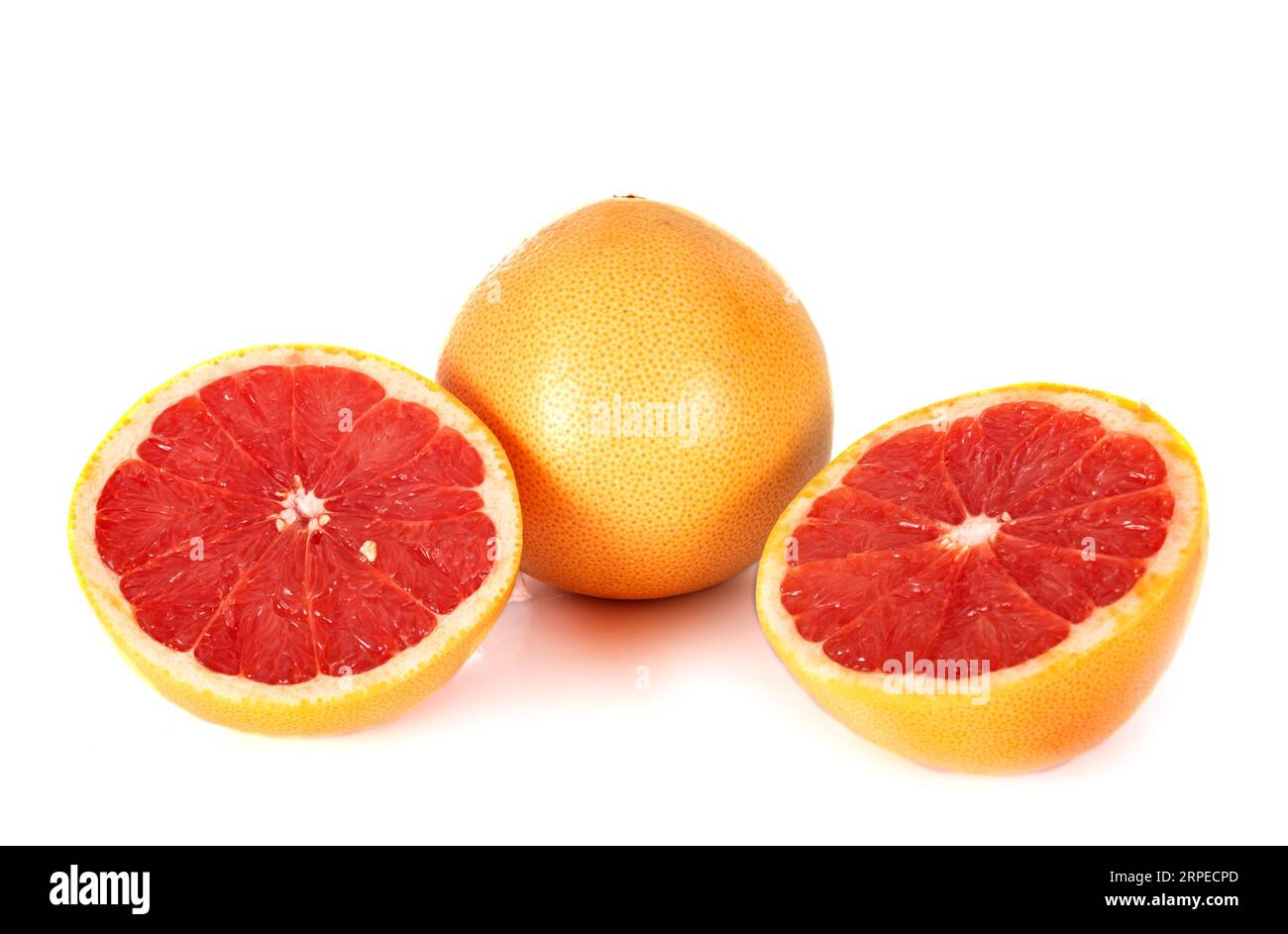pink grapefruit in front of white background Stock Photo