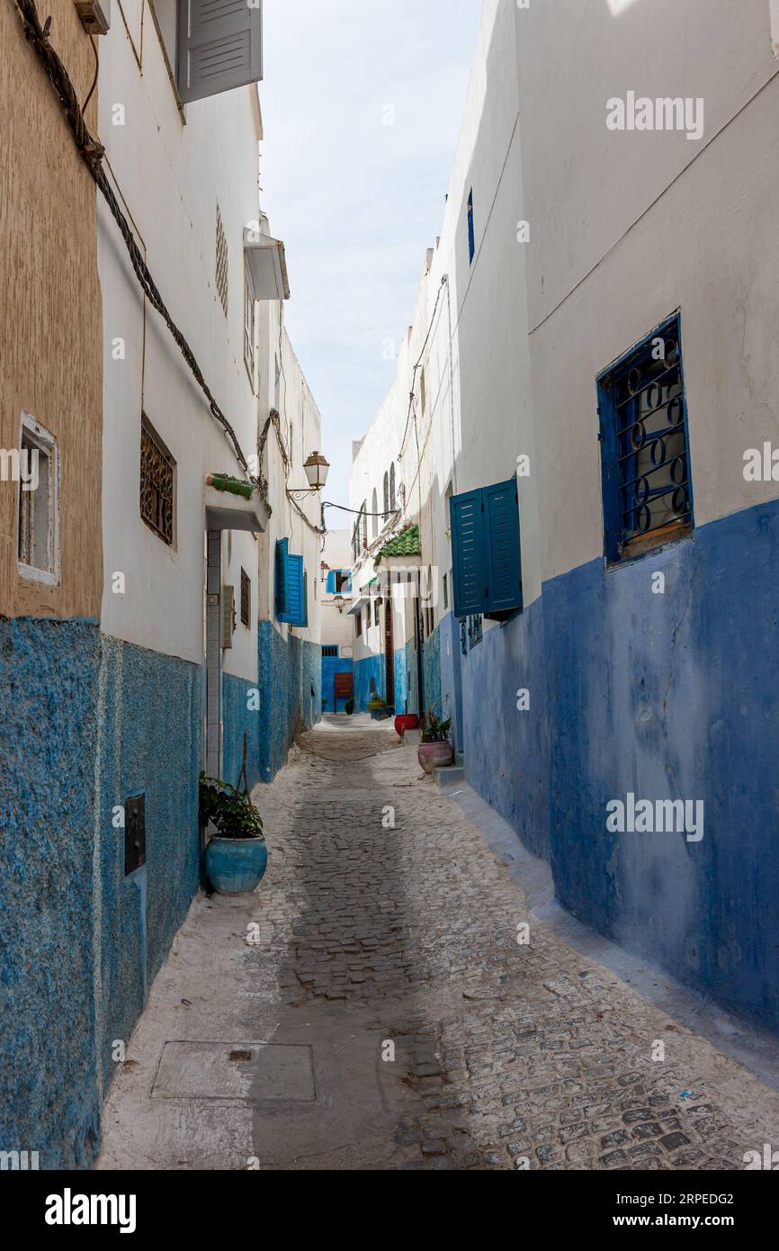 Morocco - Rabat - UNESCO World Heritage - Narrow street in the Kasbah ...
