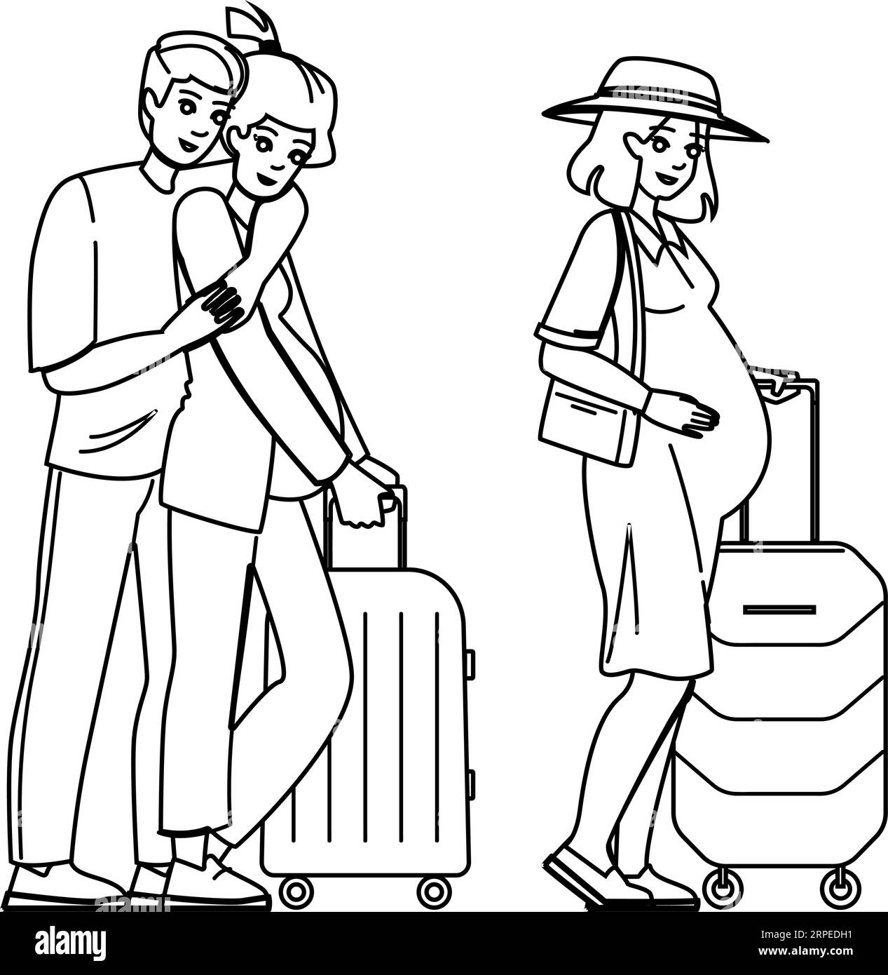 pregnant-woman-travel-stock-vector-images-alamy