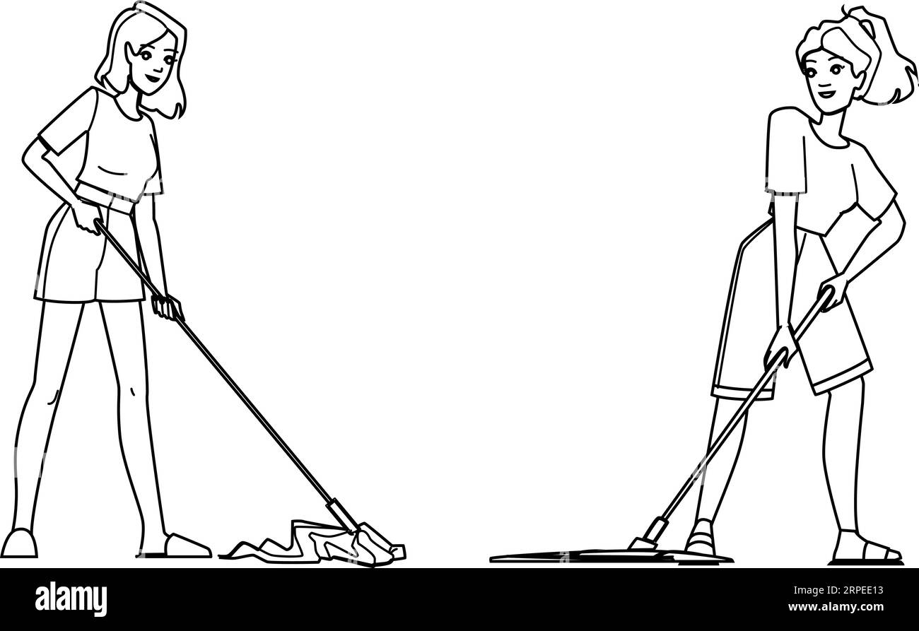 clean mopping floor vector Stock Vector Image & Art Alamy