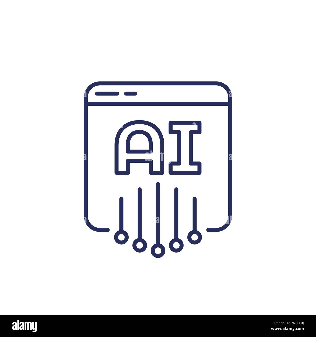 AI service line icon on white Stock Vector