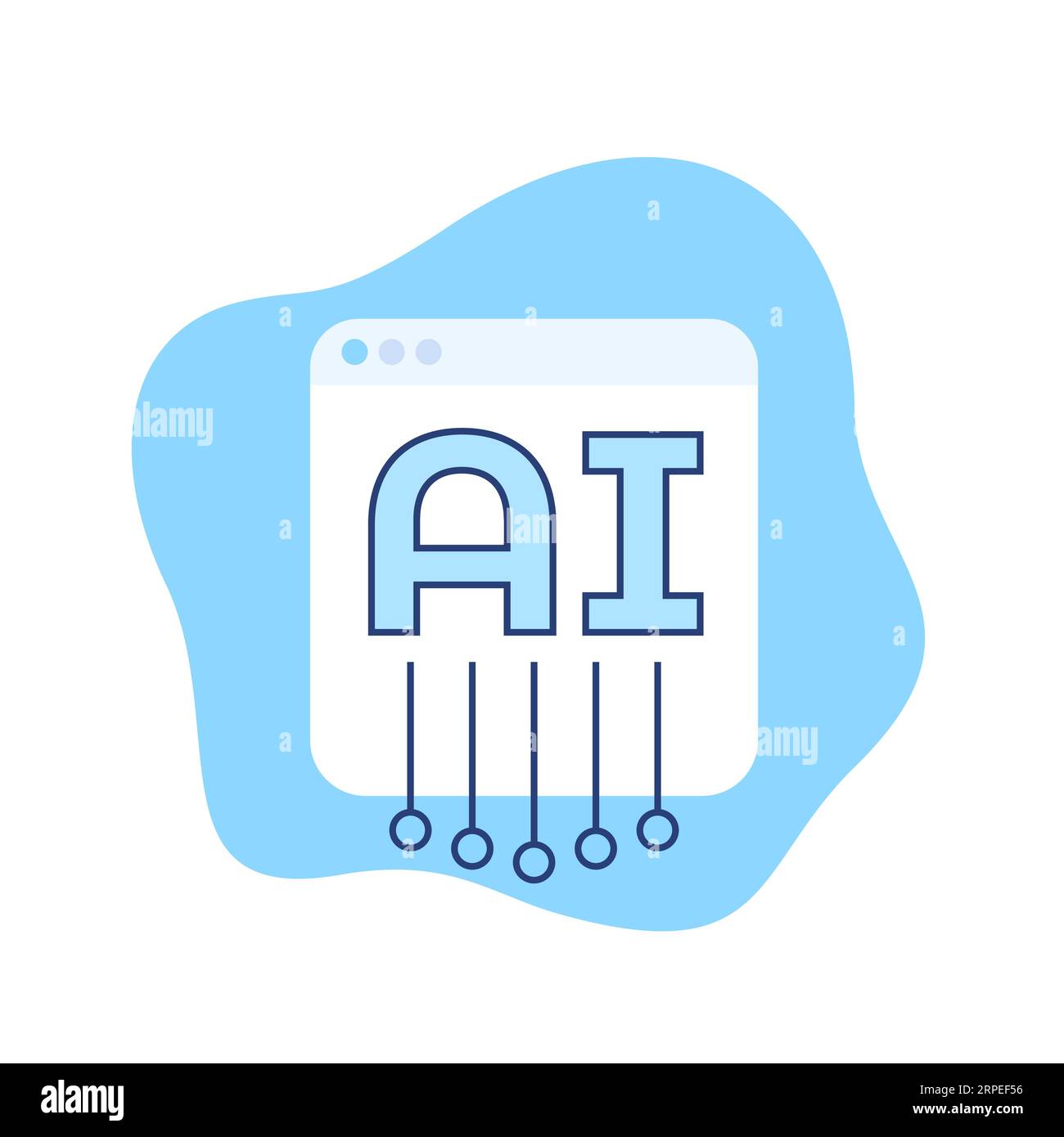 AI service icon for web Stock Vector