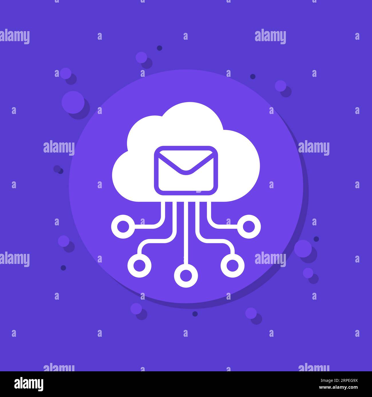 email automation, SaaS icon with a cloud Stock Vector