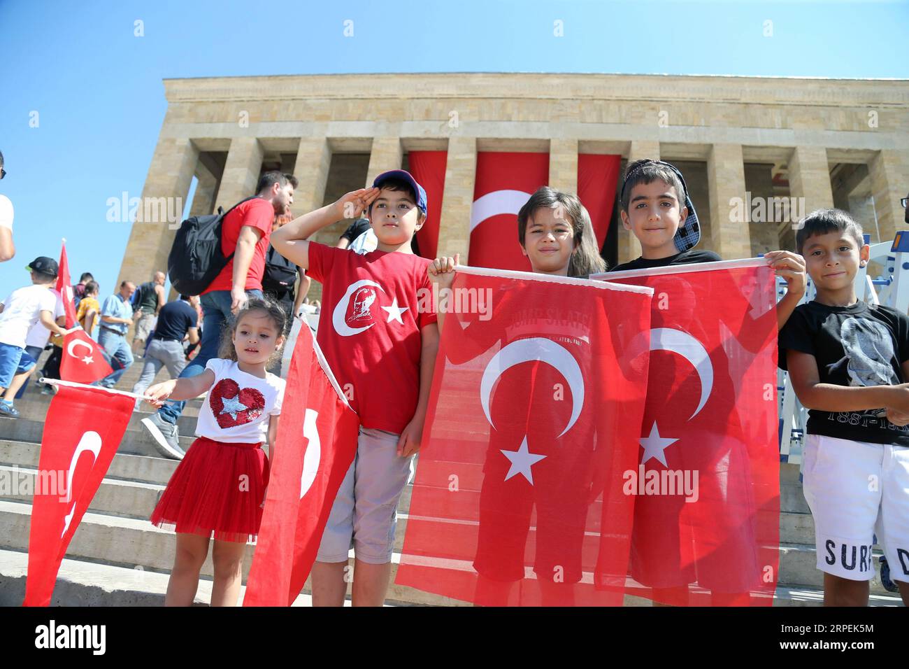 (190830) -- ANKARA, Aug. 30, 2019 -- The Turks celebrate the 97th anniversary of Victory Day at the Ataturk Mausoleum in Ankara, Turkey, Aug. 30, 2019. Turkey marked on Friday the 97th anniversary of Victory Day, the day the Turks defeated the Greek forces at the Battle of Dumlupinar, the final battle of the Turkish War of Independence in 1922. (Photo by /Xinhua) TURKEY-ANKARA-VICTORY DAY MustafaxKaya PUBLICATIONxNOTxINxCHN Stock Photo