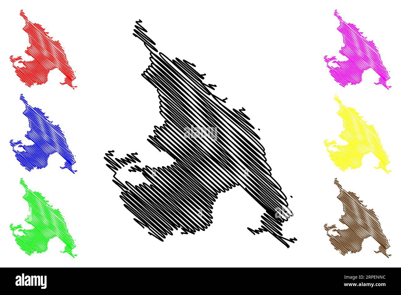 Lake Amadjuak (Canada, North America, Baffin Island) map vector
