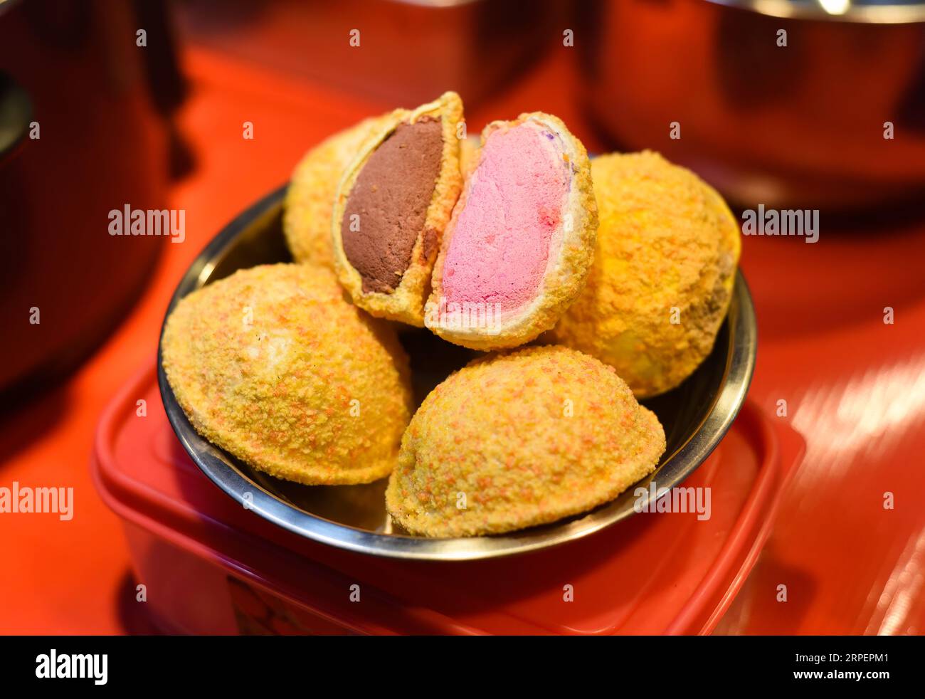 Deep fried ice cream on the street food in Kuala Lumpur night market Stock Photo Alamy