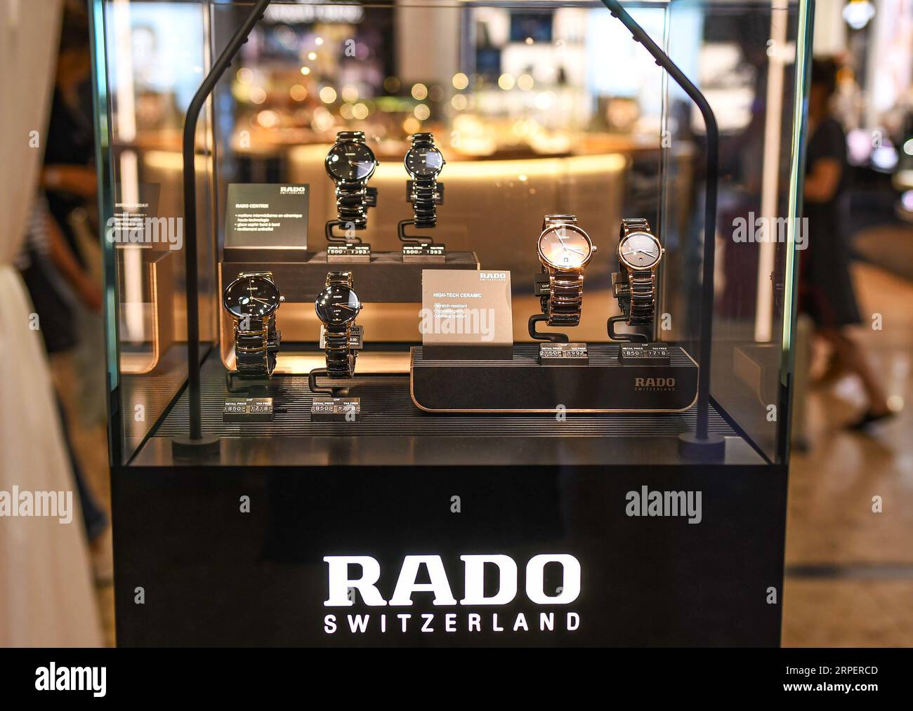 Rado Luxury Watches For Sale in window Display in Geneva Airport in