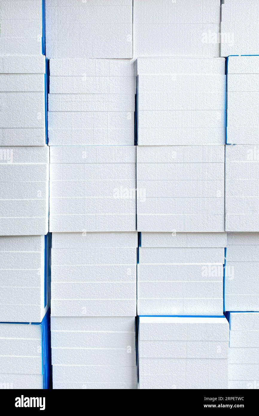 Stack of Polystyrene Insulation XPS Foam Boards Product Extruded