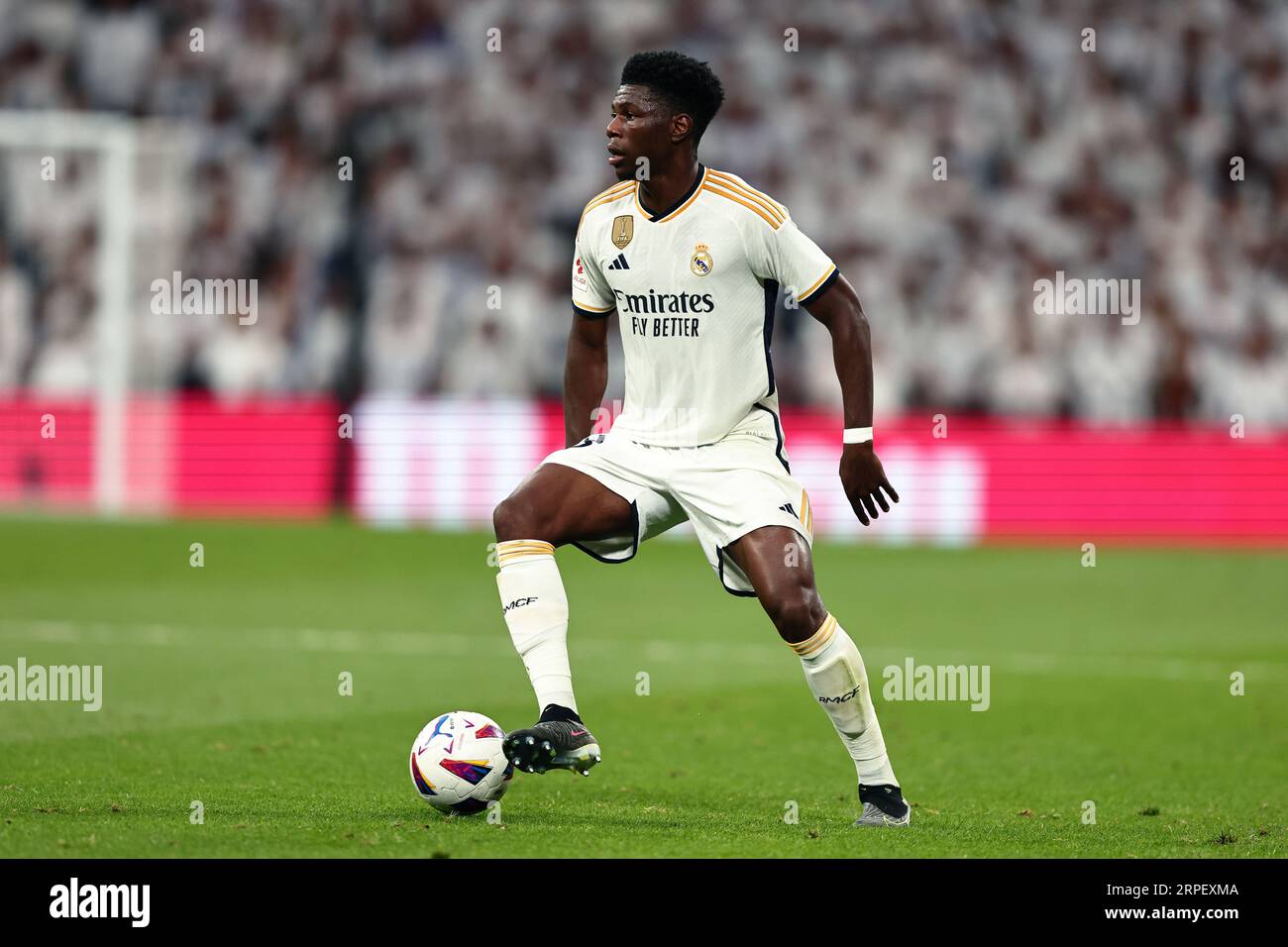 Aurwlien Tchouameni of Real Madrid Cf  the La Liga match beetween Real Madrid Cf and Getafe Fc at Santiago Bernabeu Stadium on September 3, 2023 in Madrid  Spain . Stock Photo