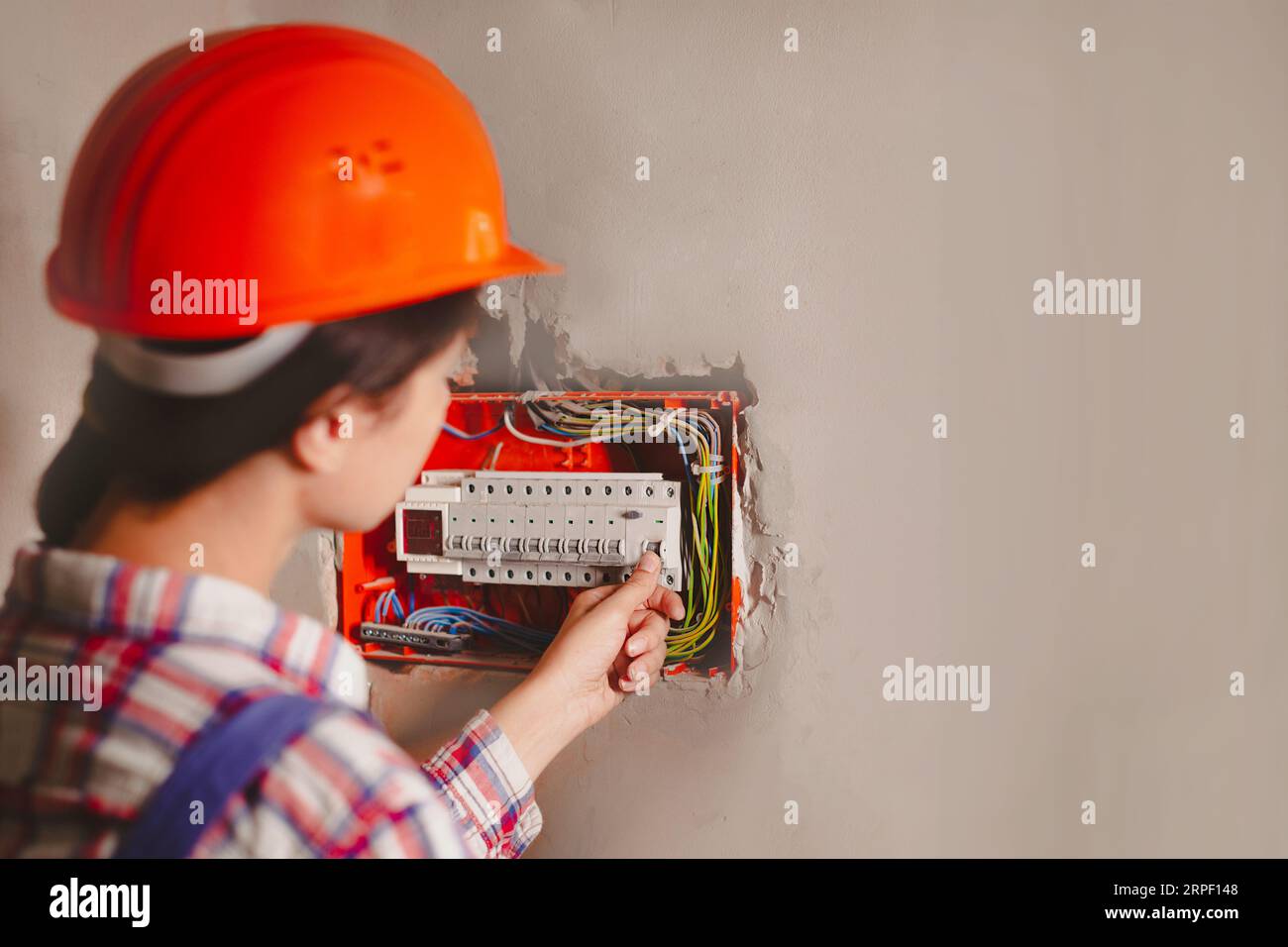 Maintenance of automatic switches in new building. electrician builder ...