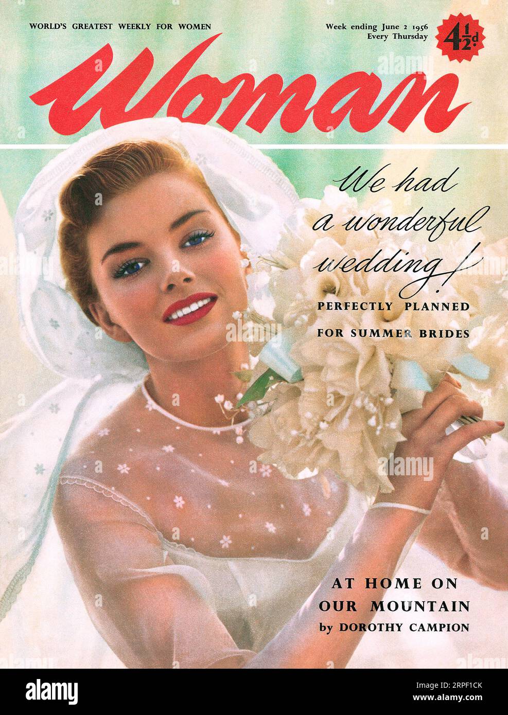 Vintage magazine Woman magazine cover from 2nd June 1956. Stock Photo