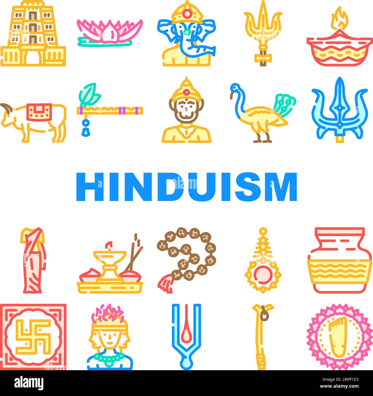 hinduism hindu god om icons set vector Stock Vector Image & Art Alamy