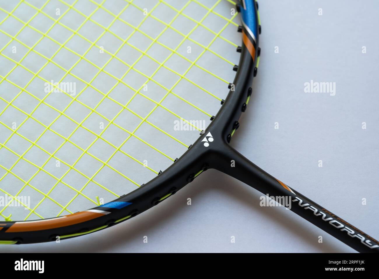 Doha, Qatar September 4, 2023 Yonex badminton racket isolated on