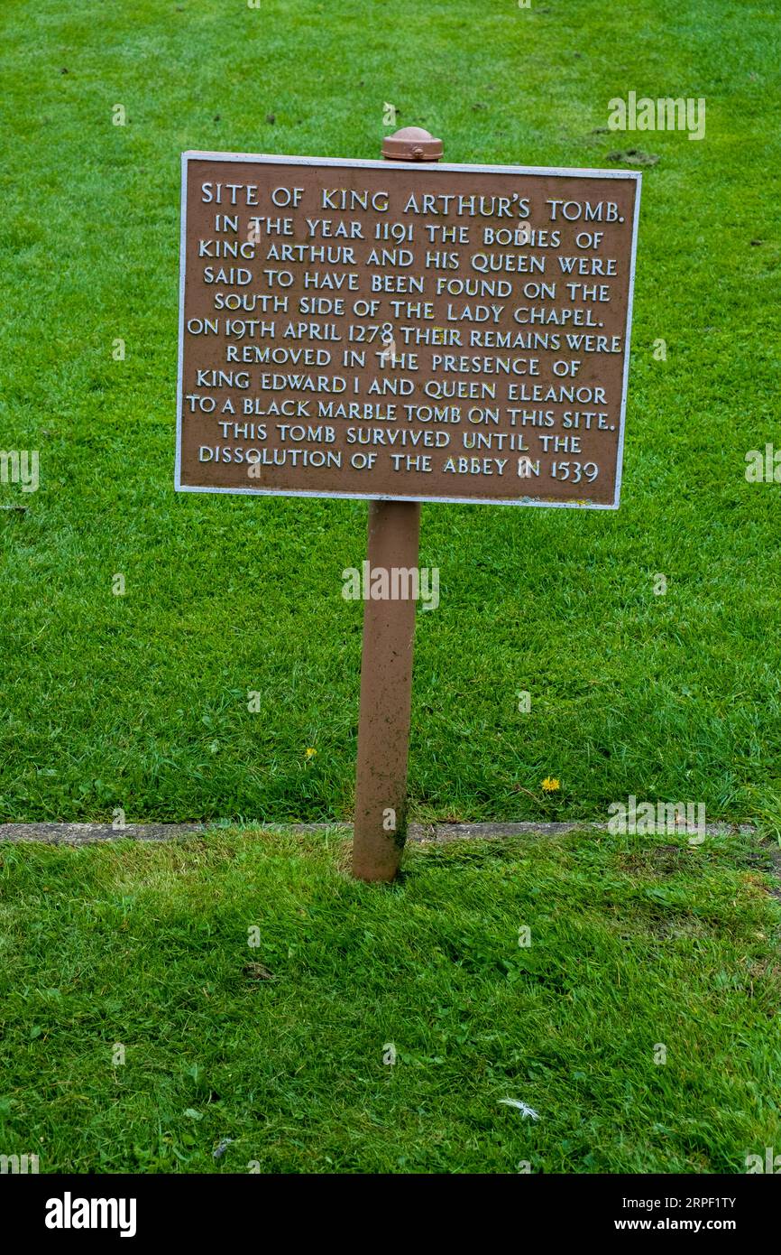 King Arthur's Tomb, Glastonbury Abbey Stock Photo