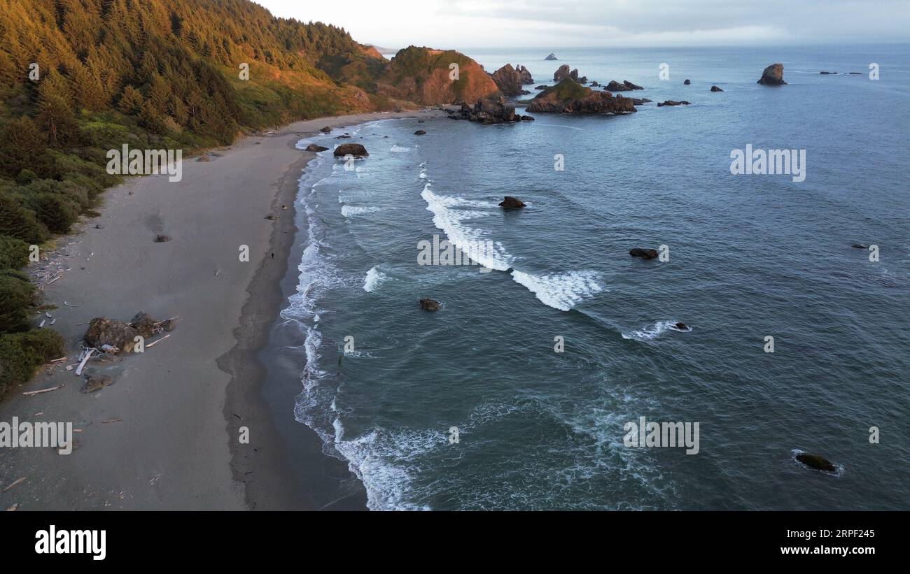 Lone Ranch Beach Aerial drone photo of Lone Ranch Beach in the Samuel H. Boardman Scenic ...