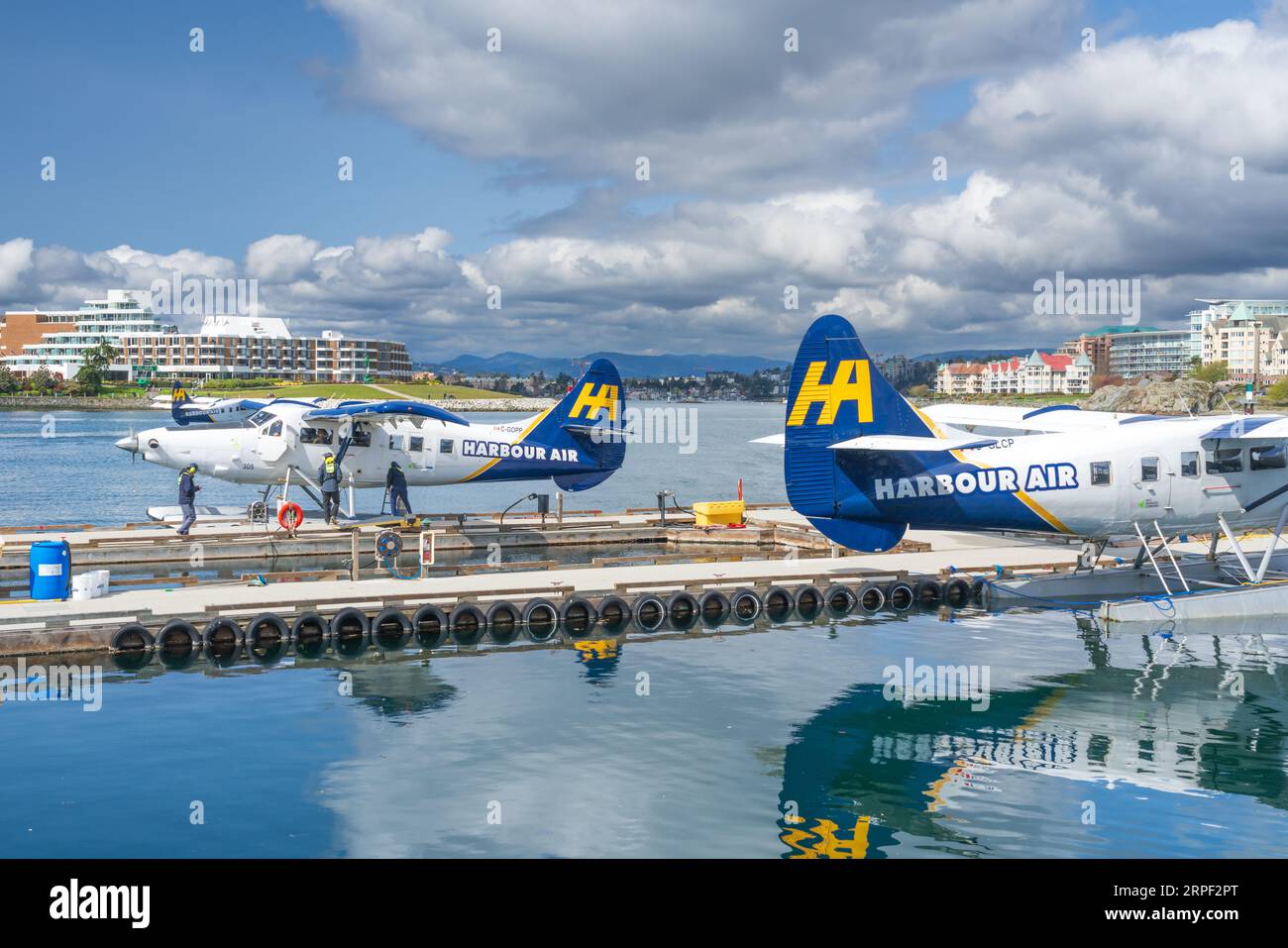 The Harbour Air seaplane base in Victoria, Vancouver Island, British Columbia, Canada. Stock Photo