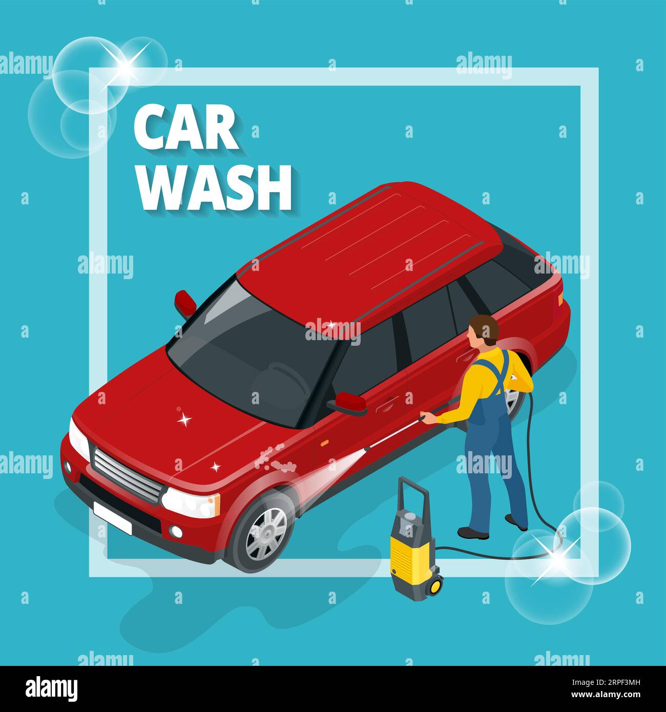 Business concept car wash auto cleaner Royalty Free Vector Stock Vector