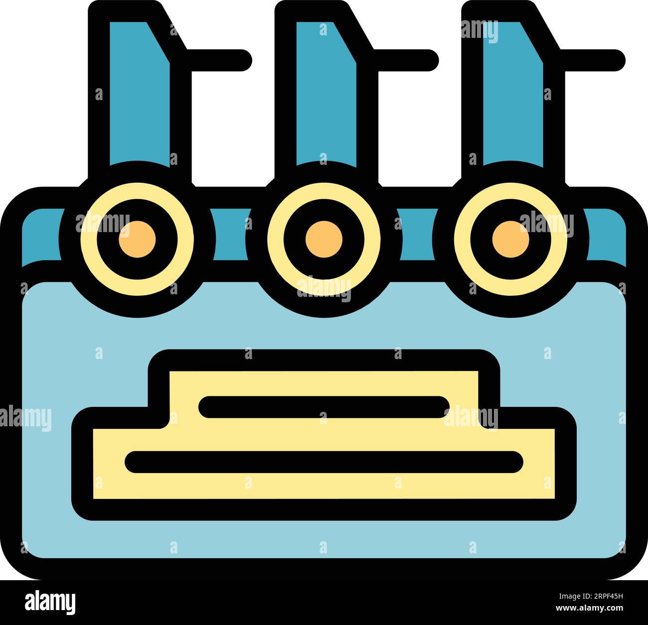 Digital plotter icon outline vector. Printer machine. Screen wide color ...