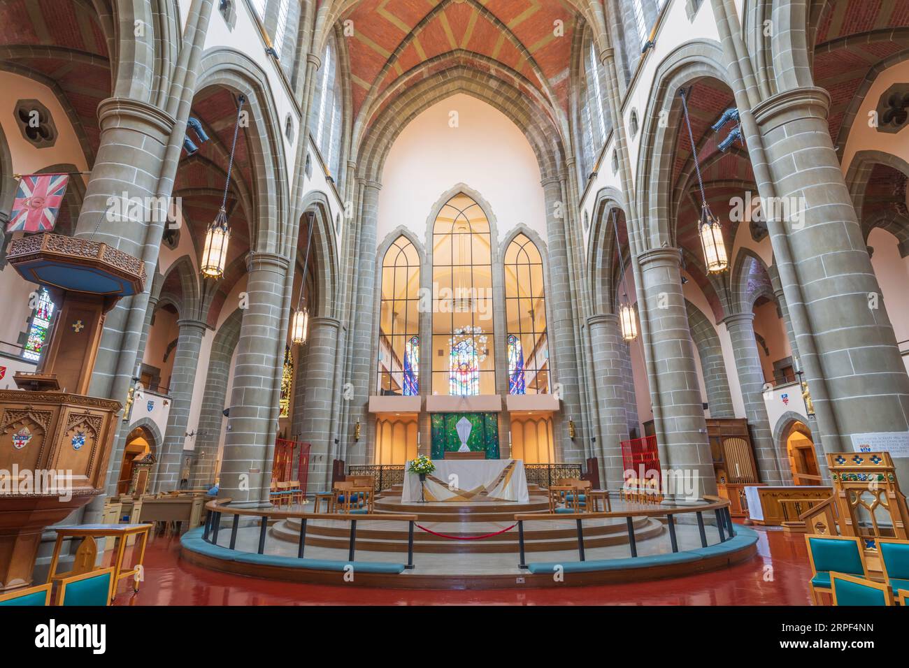 Interior architecture of the Christ Church Cathedral in Victoria, Vancouver Island, British Columbia, Canada. Stock Photo