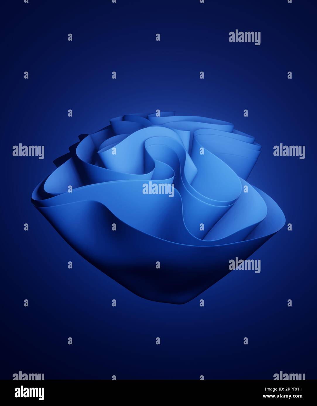 3d render abstract blue paper. Fashion wallpaper. Background waves ...