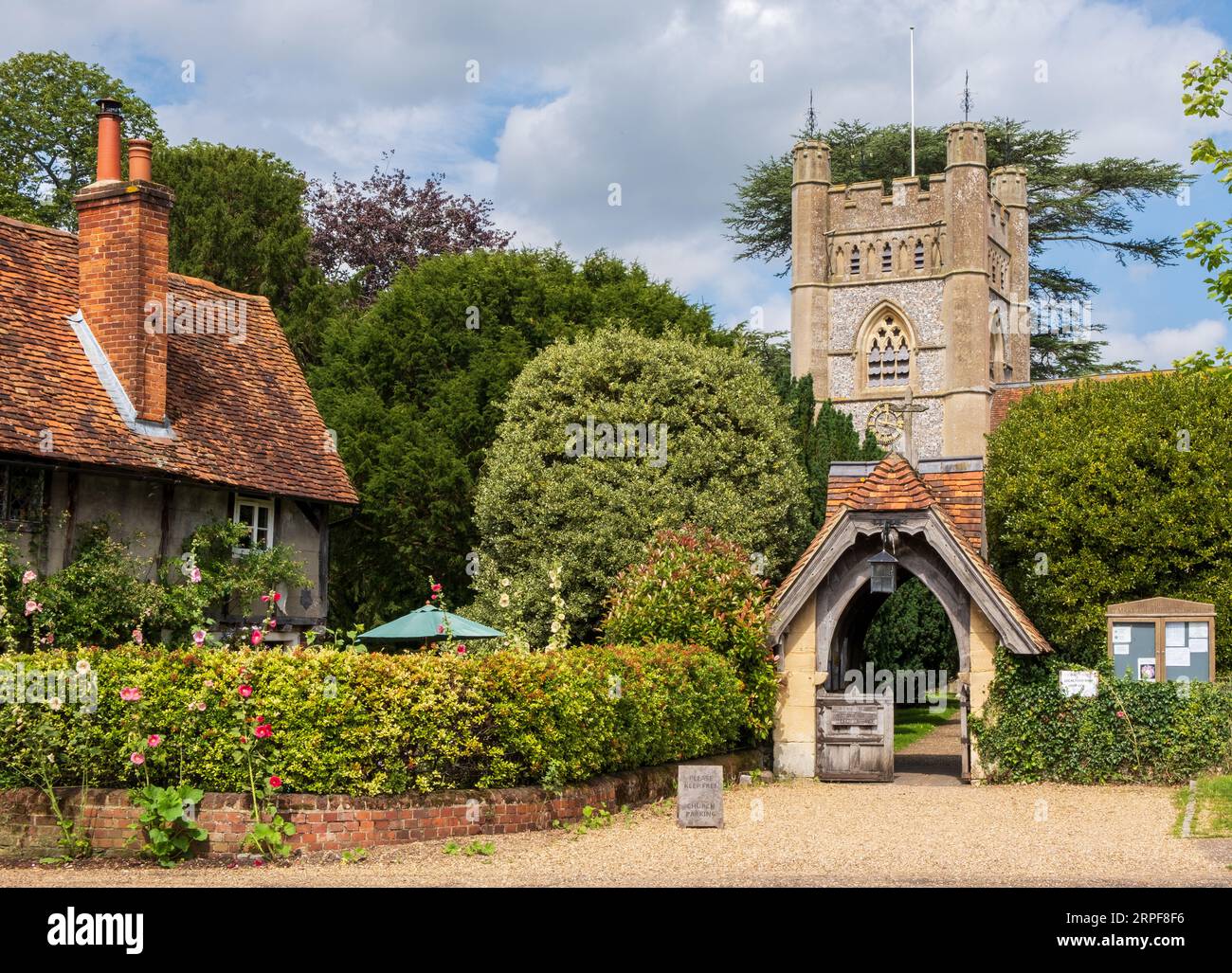 Church of St Many the Virgin in village of Hambleden, Chiltern hills, Buckinghamshire Stock Photo