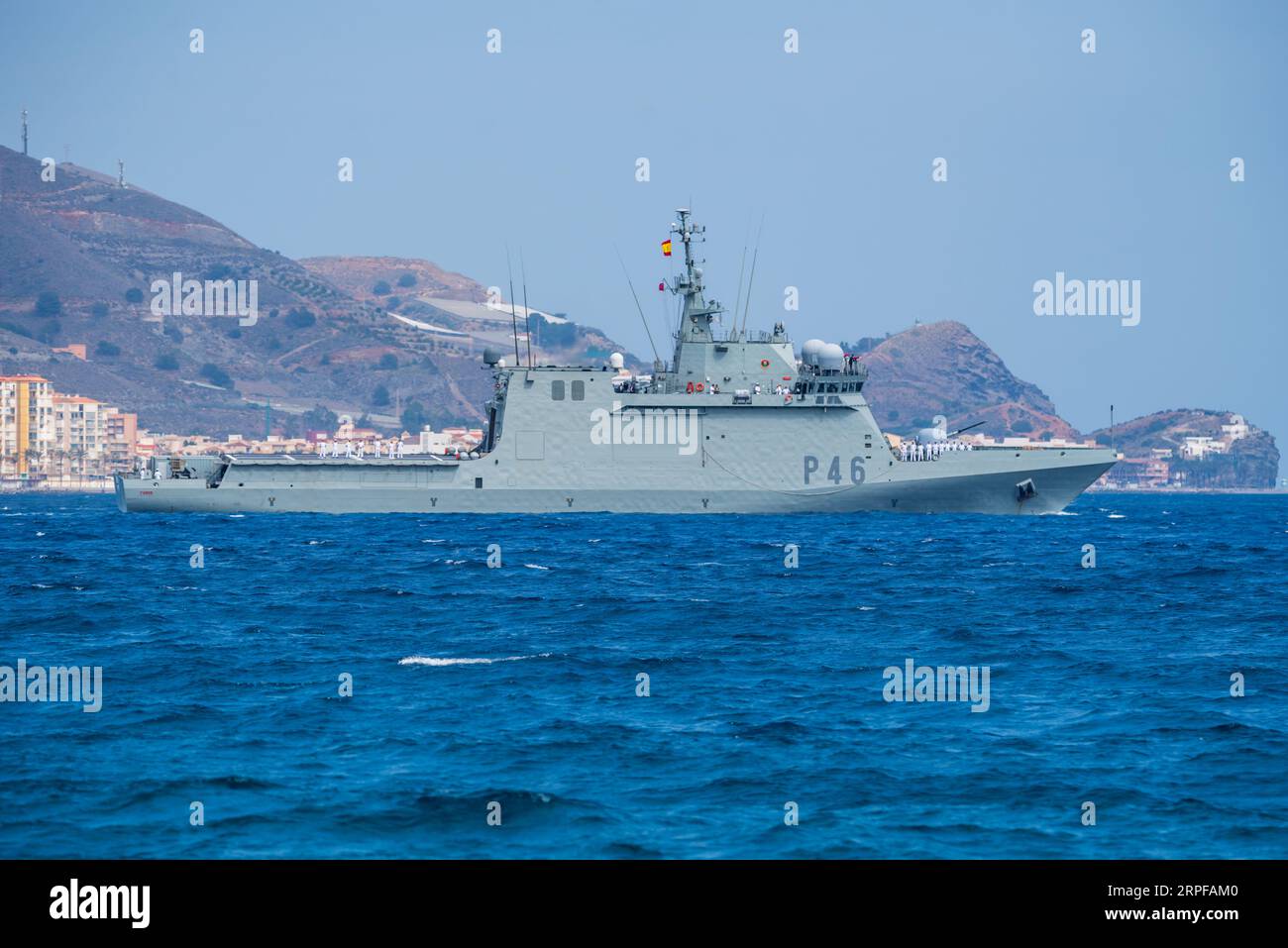Spanish Navy patrol boat P 46 Furor, parading off the coast of Motril