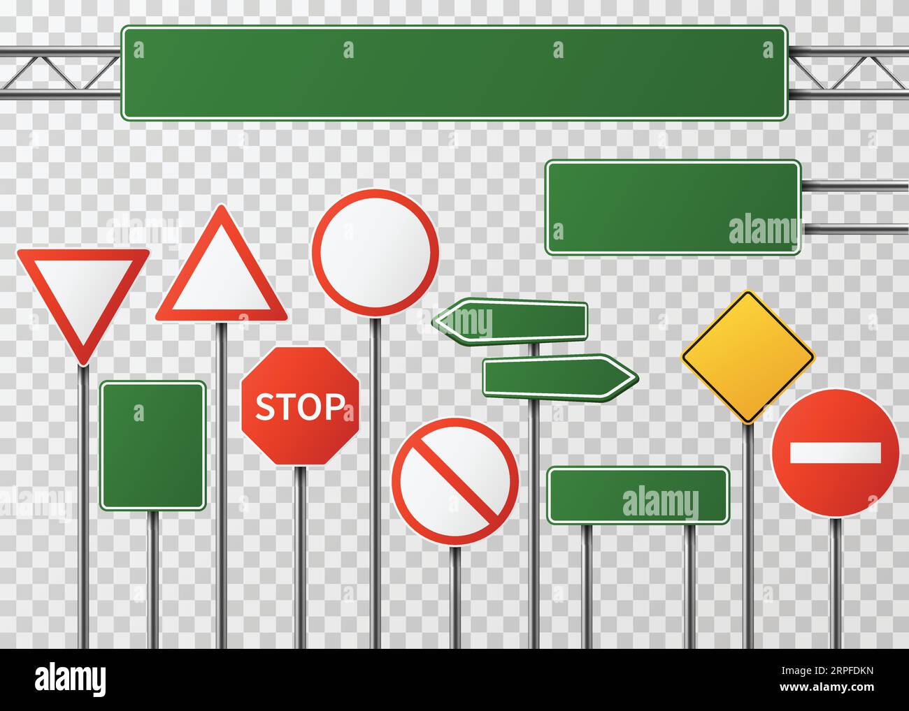 Blank street traffic and road signs set Royalty Free Vector Stock ...