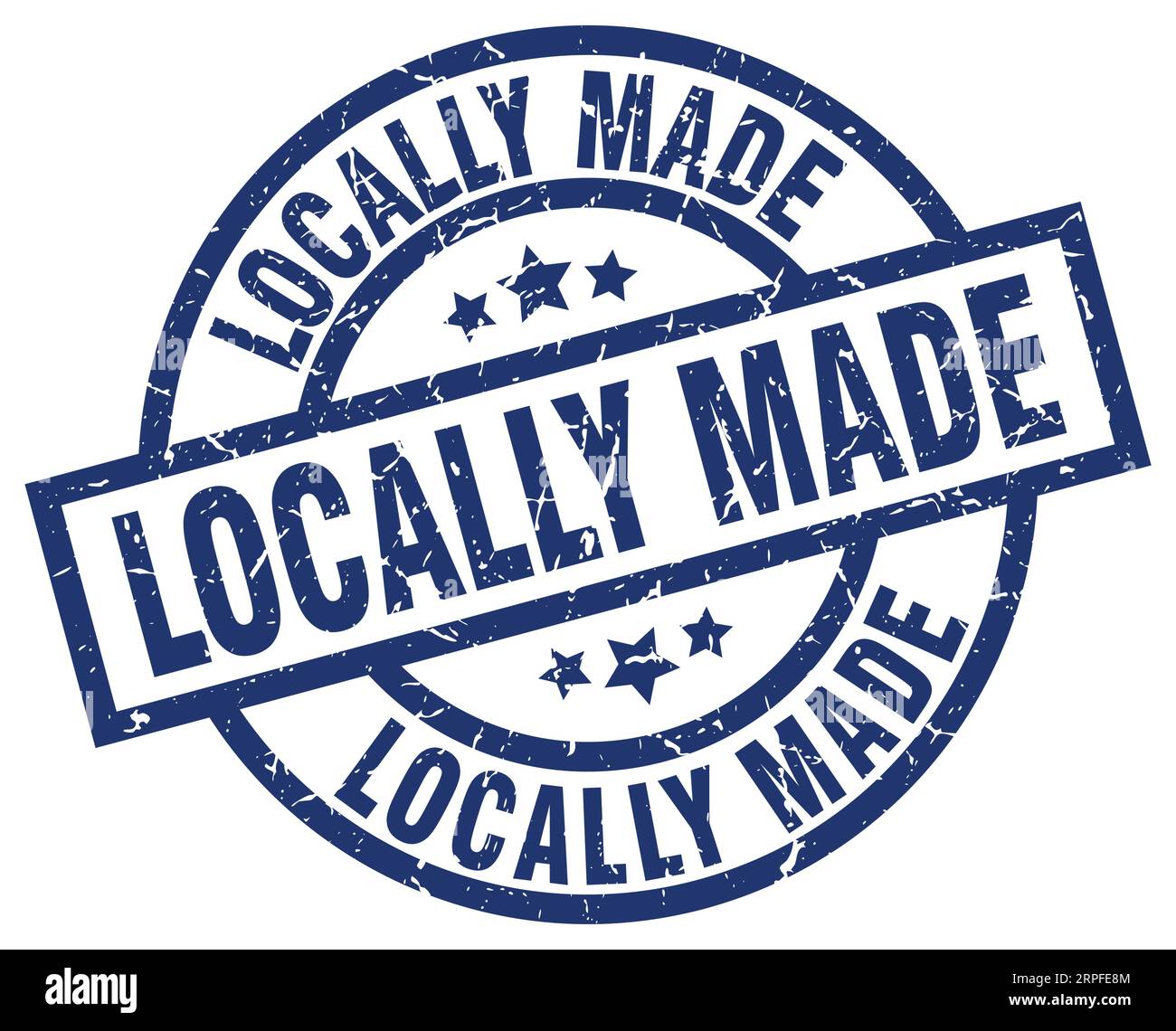Locally made blue round grunge stamp Royalty Free Vector Stock Vector ...