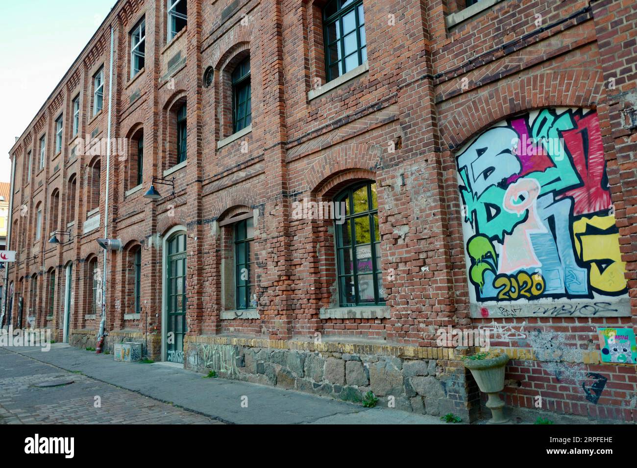 Colorful grafitti on a house in Leipzig Stock Photo