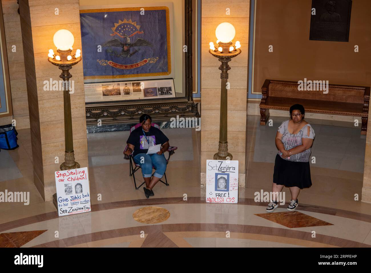 St. Paul, Minnesota. State capitol. Judicial accountability movement. To stop the separation of families by unifying all who have faced injustice in t Stock Photo