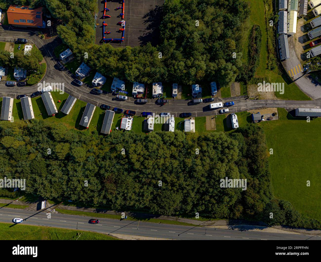 Haven Holidays Primrose VALLEY Holiday Park, North Yorkshire Including the soon to be Weatherspoon 'Mash and Barrel' from the air, aerial , birds eye Stock Photo