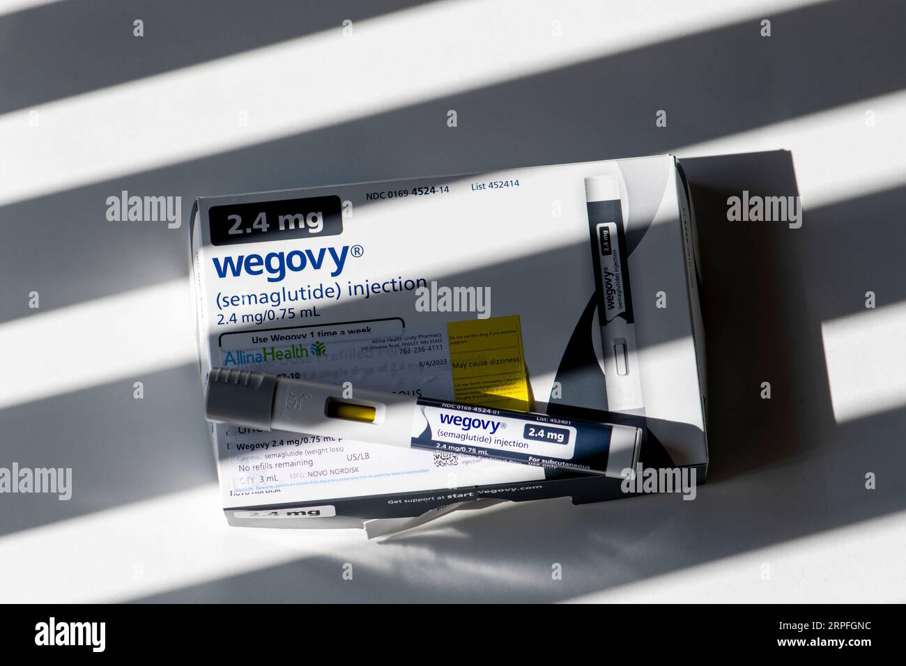 Still life of Wegovy an injectable prescription weight loss medicine