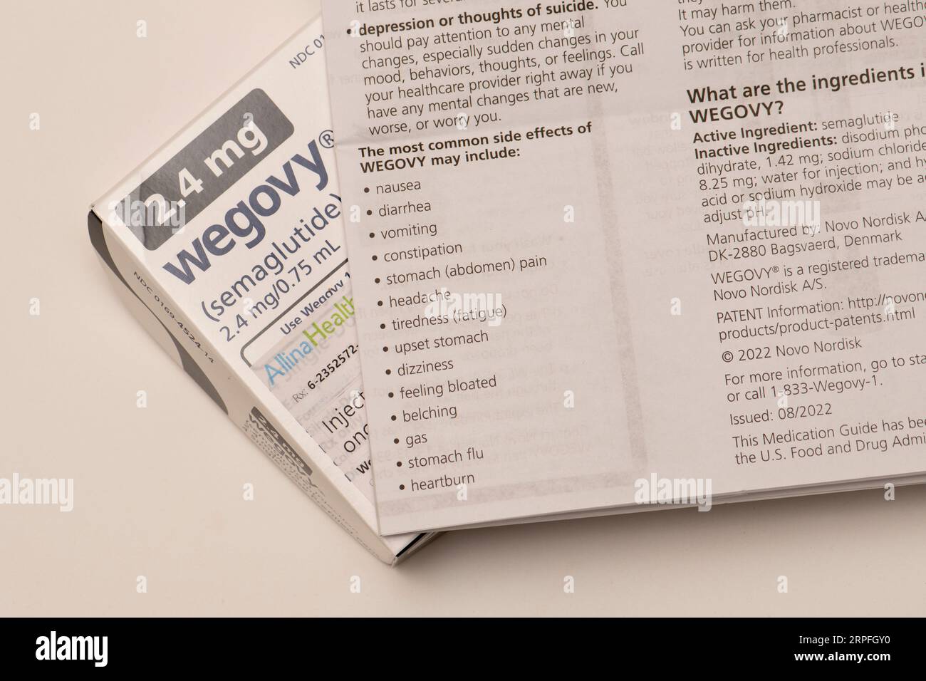 Still life of Wegovy an injectable prescription weight loss medicine