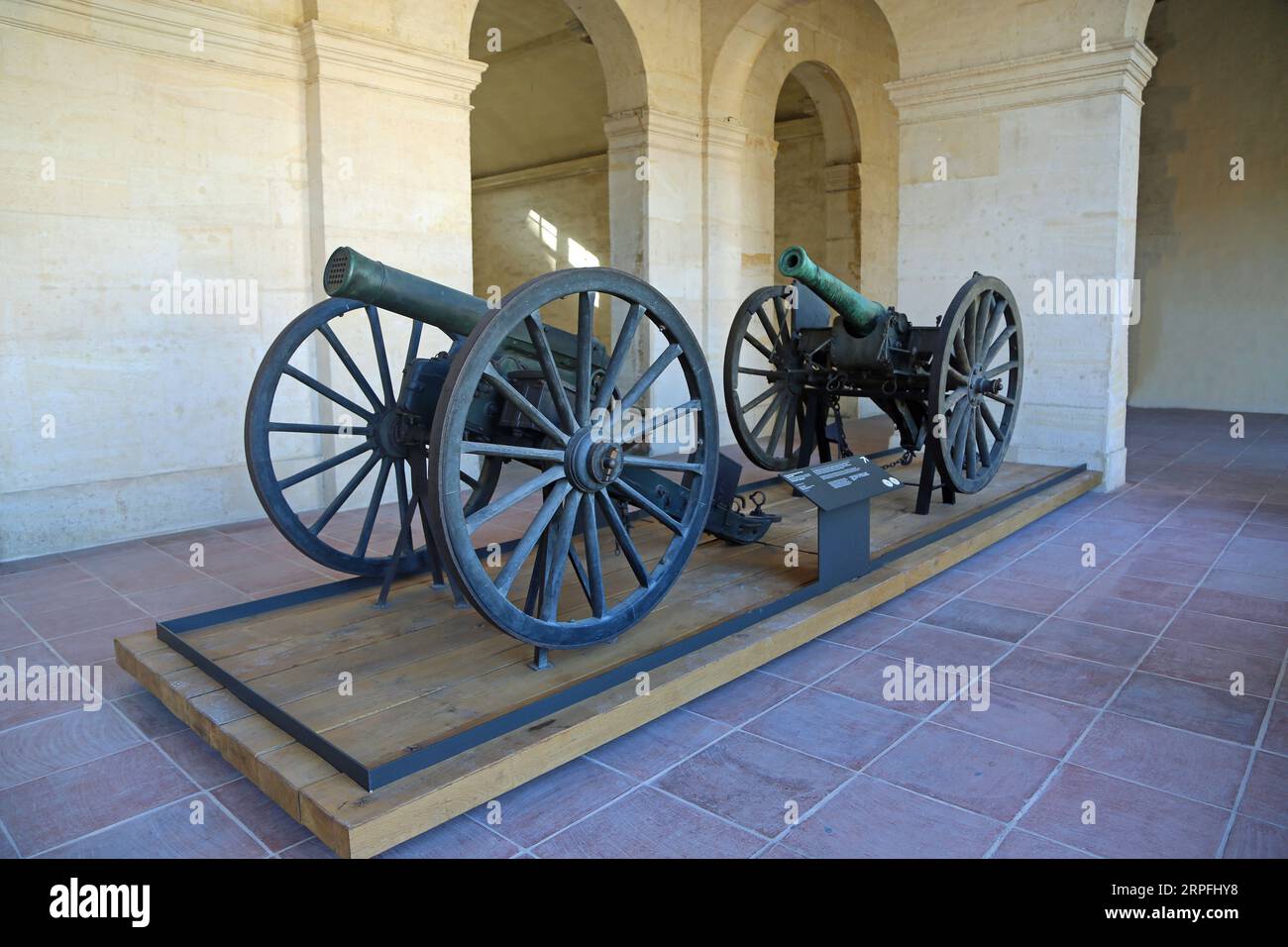 Two historic cannons - The Army Museum, Paris, France Stock Photo