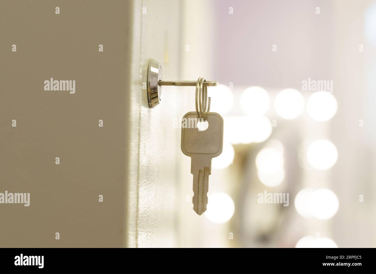 Locker with a key for a security system in a public facility Stock ...