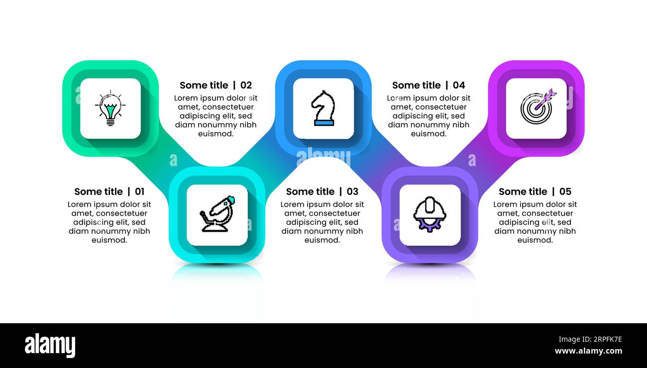 Infographic template with icons and 5 options or steps. Connected ...