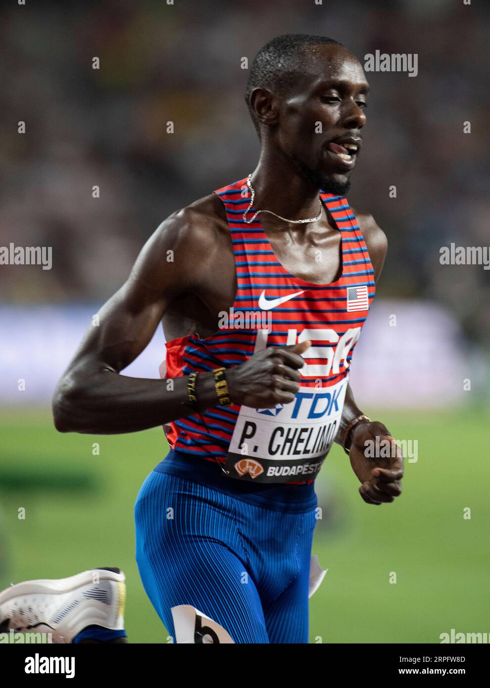 Paul Chelimo of the USA competing in the men’s 5000m final on day 9 of