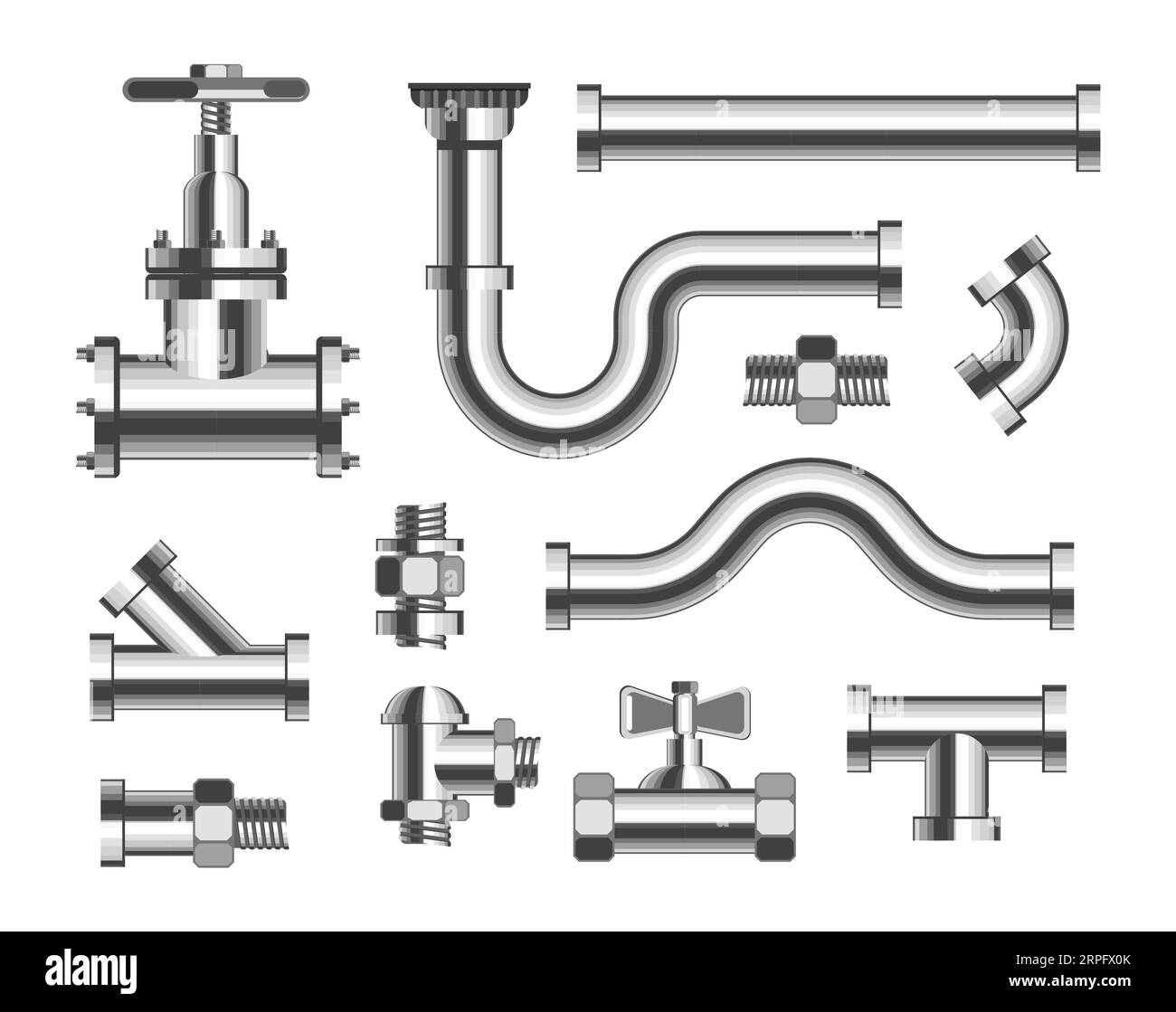 Tubes and piping plumbing canalization Royalty Free Vector Stock Vector