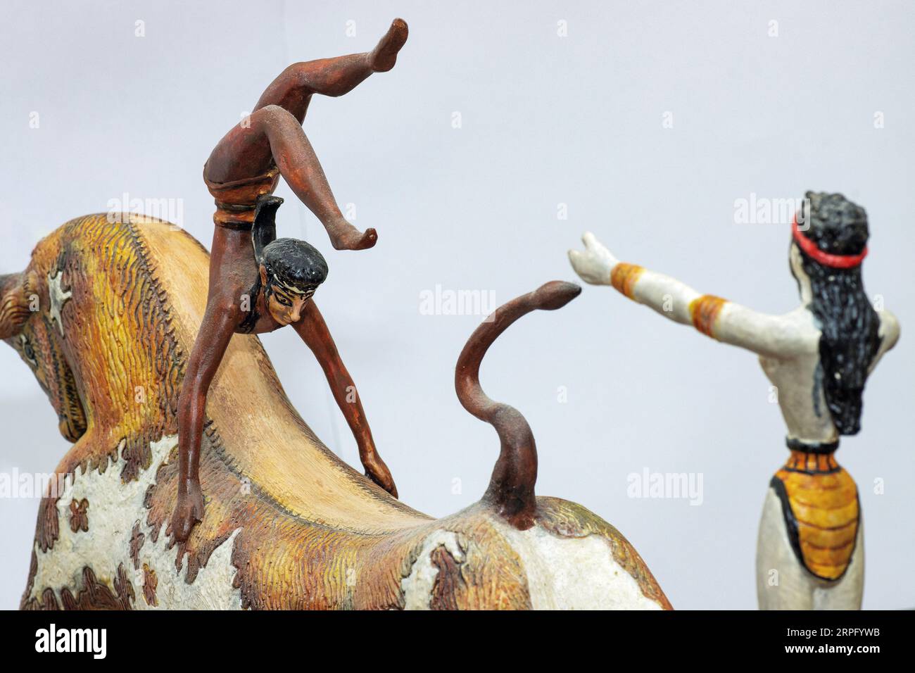 Famous Minoan Bronze Age Toreador Fresco from Knossos, Crete turned 3D