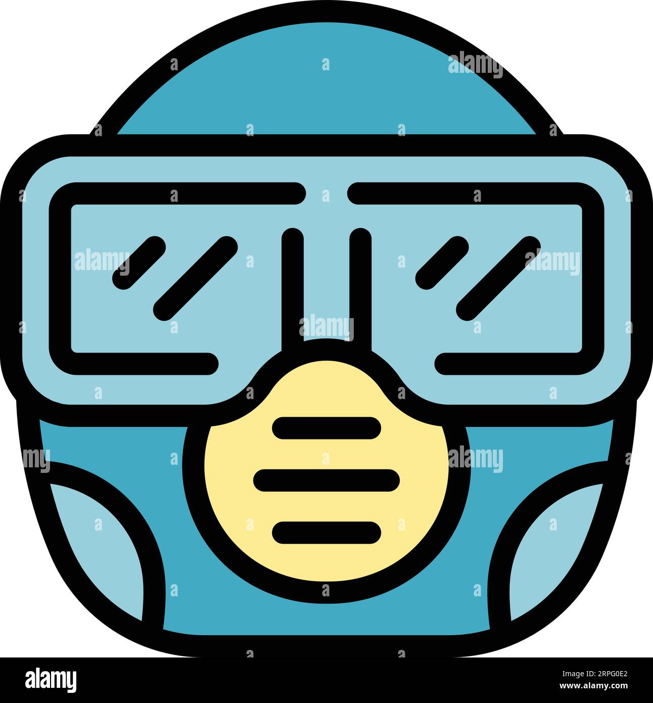 Paintball mask icon outline vector. Ball paint. Target sport color flat
