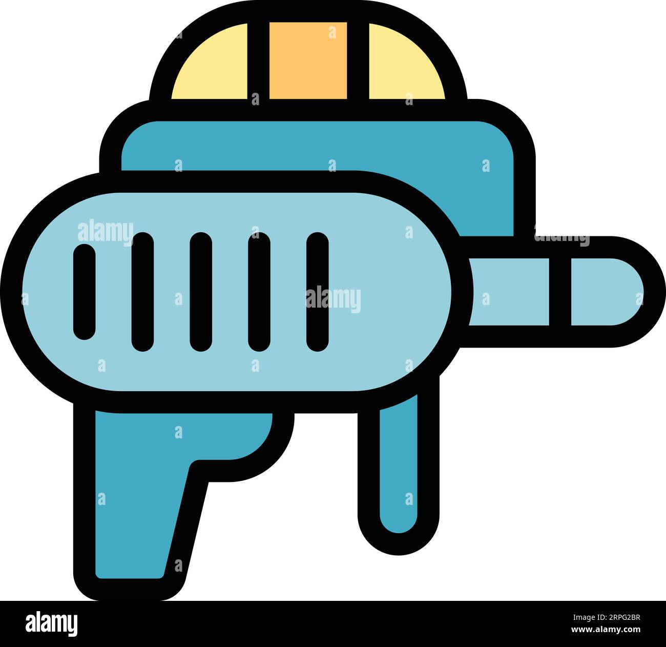 Paintball rifle icon outline vector. Paint gun. Game splash color flat