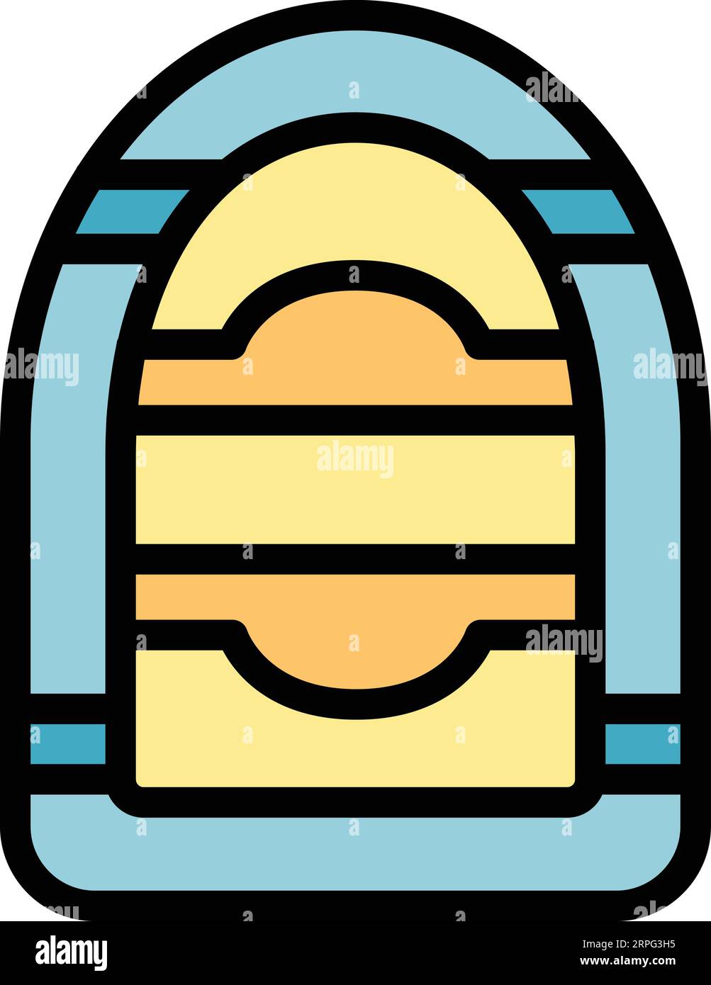Sea boat icon outline vector. Emergency guard. Coast rescue color flat