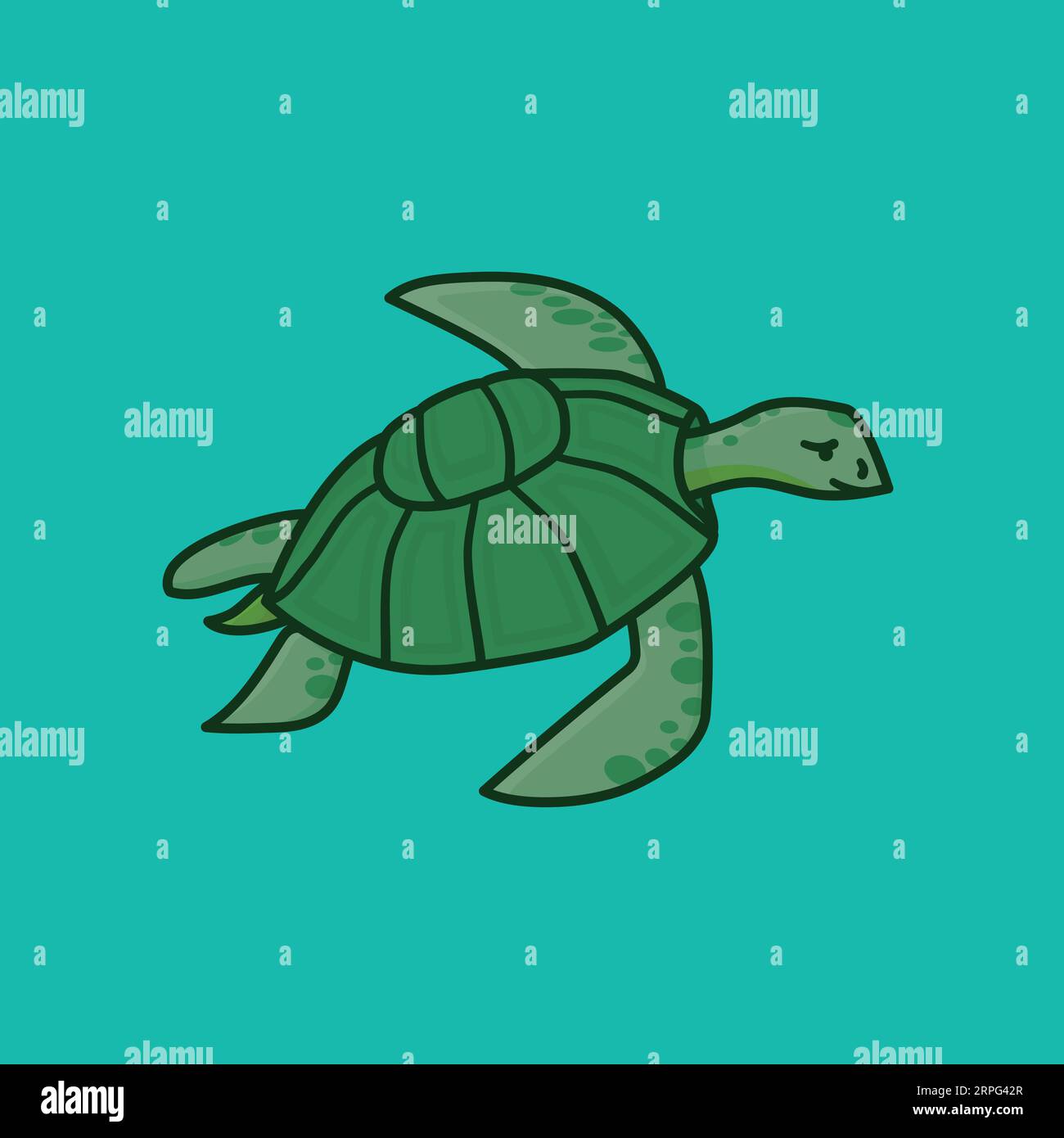 Green sea turtle vector illustration for Sea Turtle Day on June 16