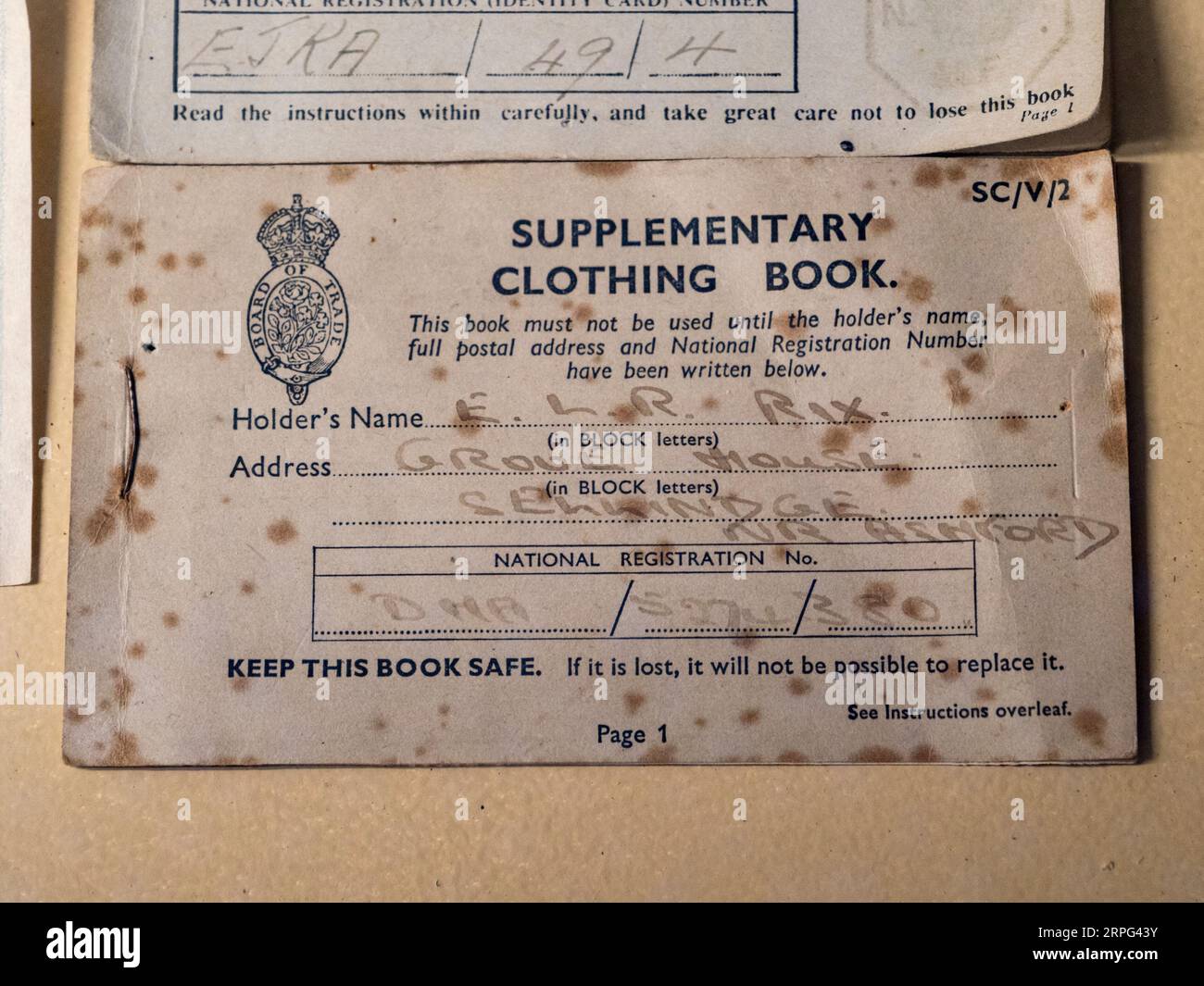 World war ii ration book uk hi-res stock photography and images - Alamy