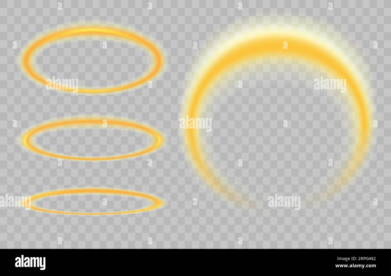 Image Details IST_22696_01500 - Set Halo angel ring . Holy golden nimbus  circle isolated on transparent background. Vector stock illustration.