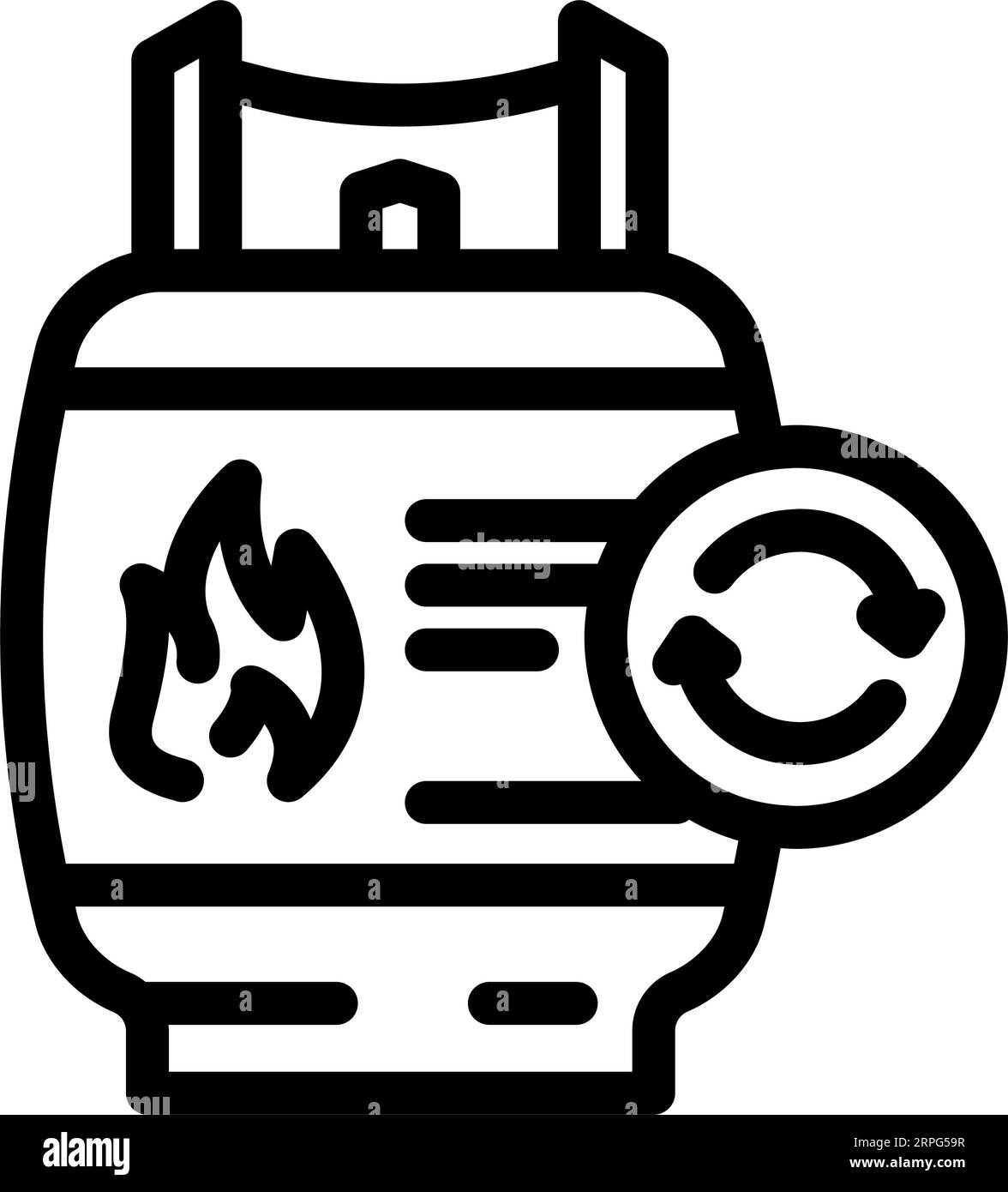 cylinder exchange gas service line icon vector illustration Stock ...