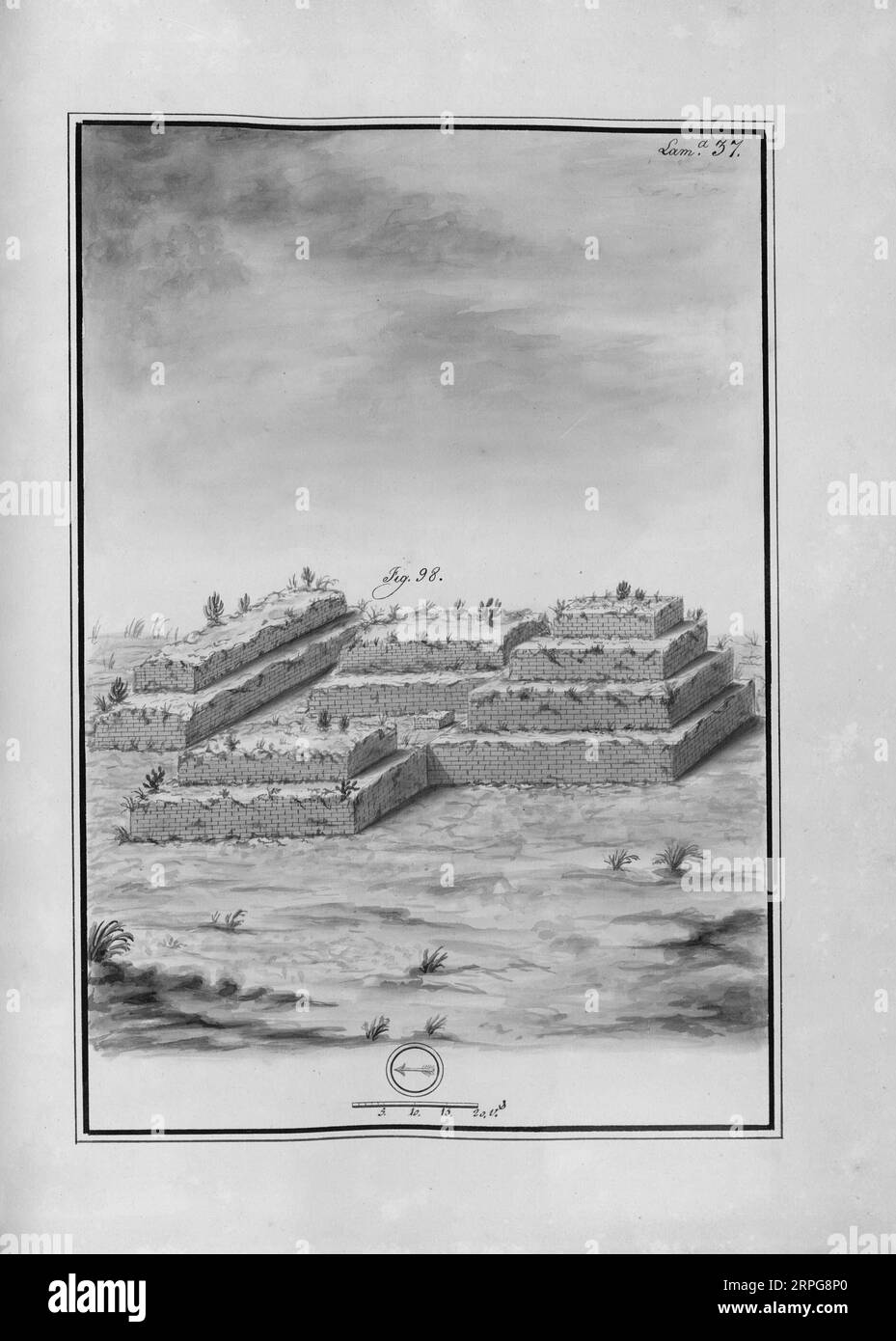 Monumentos de Nueva España,1820 Stock Photo