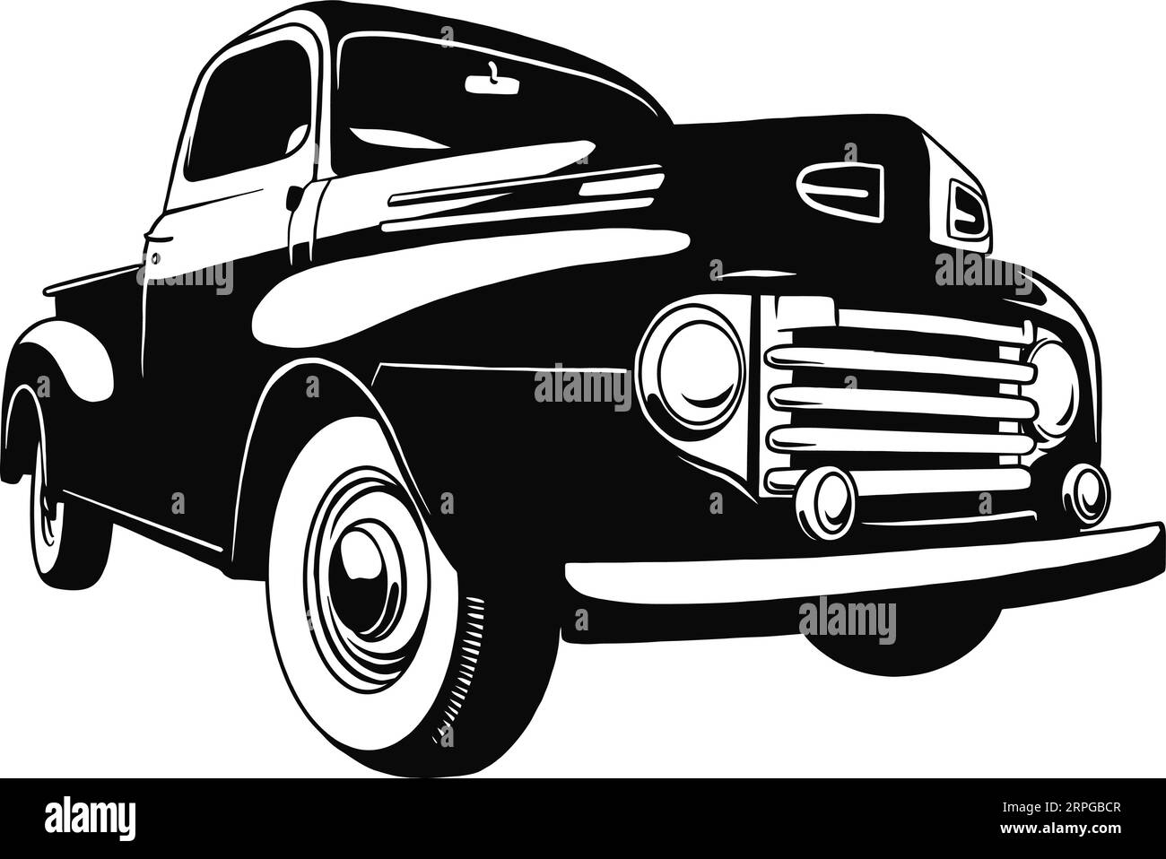 Old classic pickup muscle car truck Royalty Free Vector Stock Vector ...