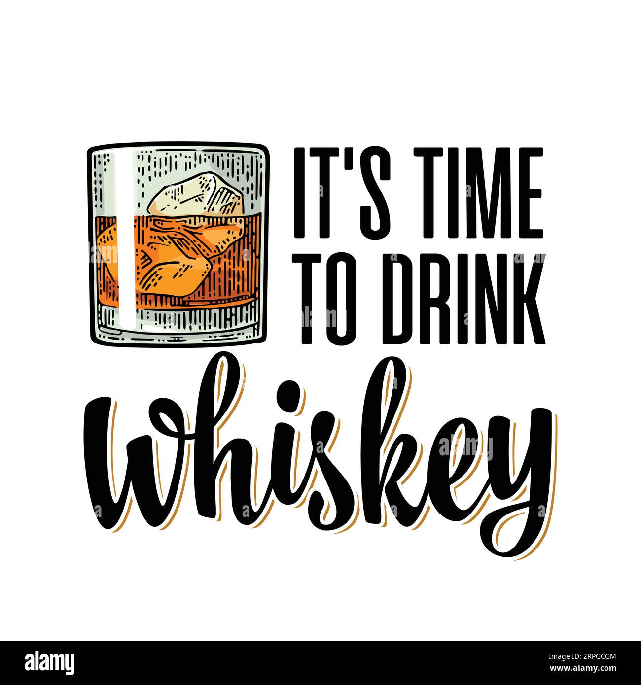 Male hand holding glass bourbon and antique pocket Stock Vector Image