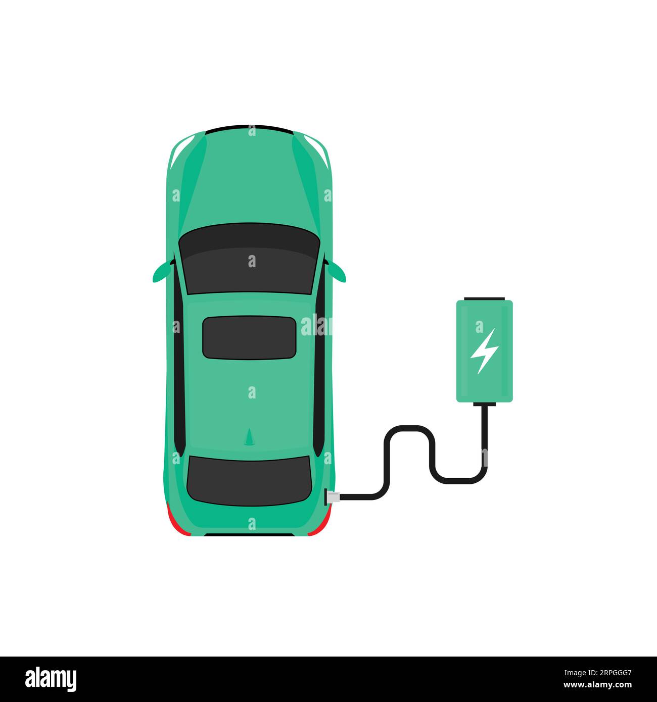 Electric car charger top view battery hybrid Vector Image Stock Vector ...